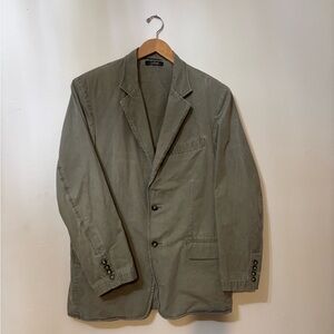 L.L. Bean 40R Green Chore coat Army Field 2 Button Safari Jacket *flaw*